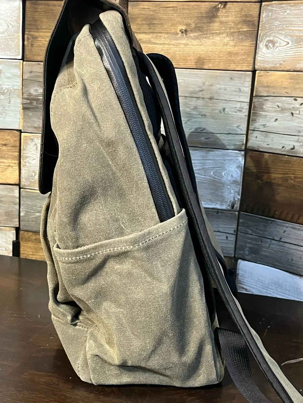 Waterfield Designs (sfbags . com) Miles Laptop Backpack, Leather, Waxed Canvas